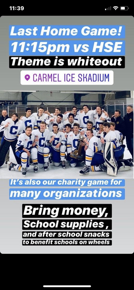 CHSBigGame's tweet image. THE HOCKEY TEAM ALSO PLAYS TONIGHT!!! SHOW OUT AND BE LOUD :)