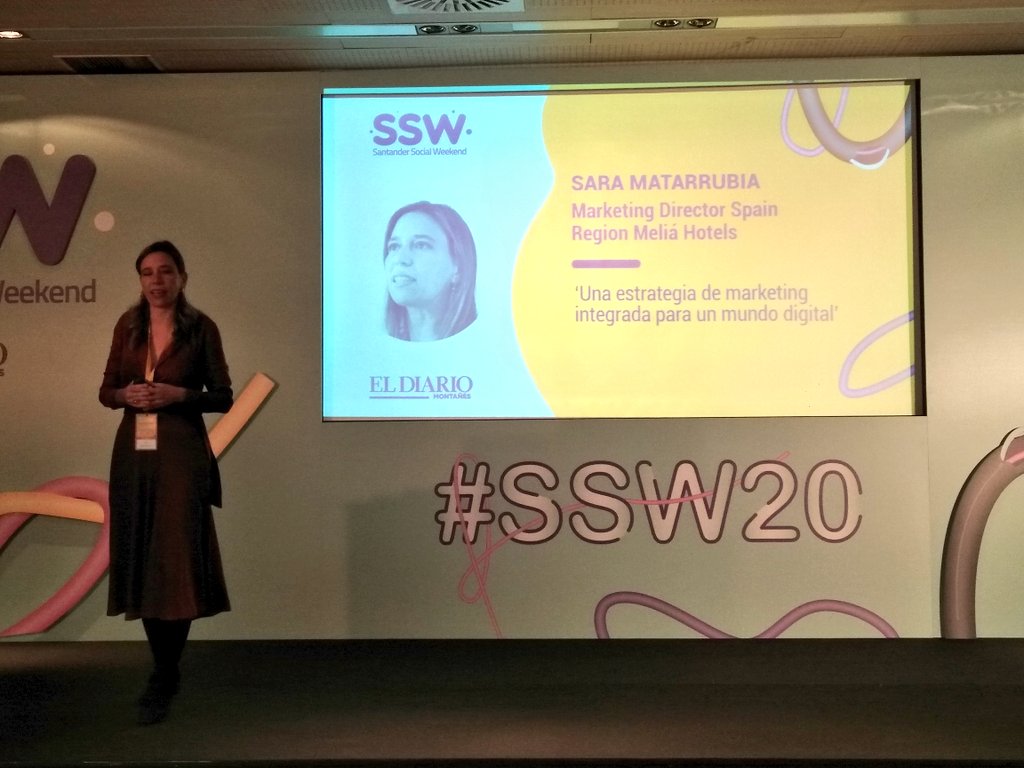 cordobari's tweet photo. Sin duda @MeliaHotelsInt juega en otra liga. Me he quedado impresionada con los datos que nos ha proporcionado @SaraMatarrubia en su ponencia sobre la "Estrategia de marketing integrada para un mundo digital" #ssw2020 #turismo https://t.co/pkHVQNFAXv