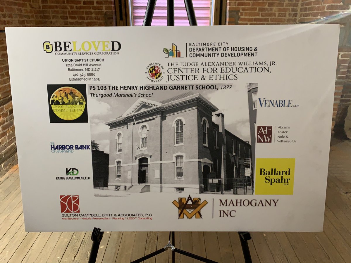 mayorbcyoung's tweet photo. I am pleased to announce that Beloved Community
Services Corporation has been selected to receive the
development rights to revitalize the former Henry Highland Garnet School (PS103). #buildingbaltimore https://t.co/hYrSuH81lR