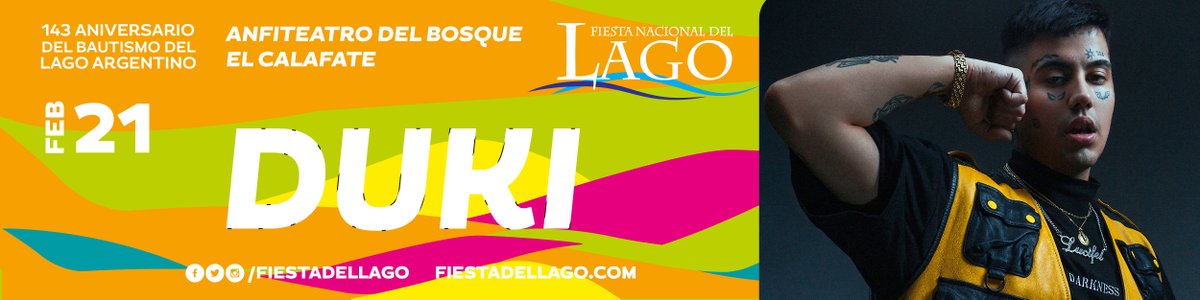 RadioChubut's tweet photo. 🙌#FiestaNacionalDelLago Hoy Noche de Trap y Hip Hop junto a #NickiNicole, #Wos y #DUKI #ElCalafate #FNDL https://t.co/q63QU4AptT