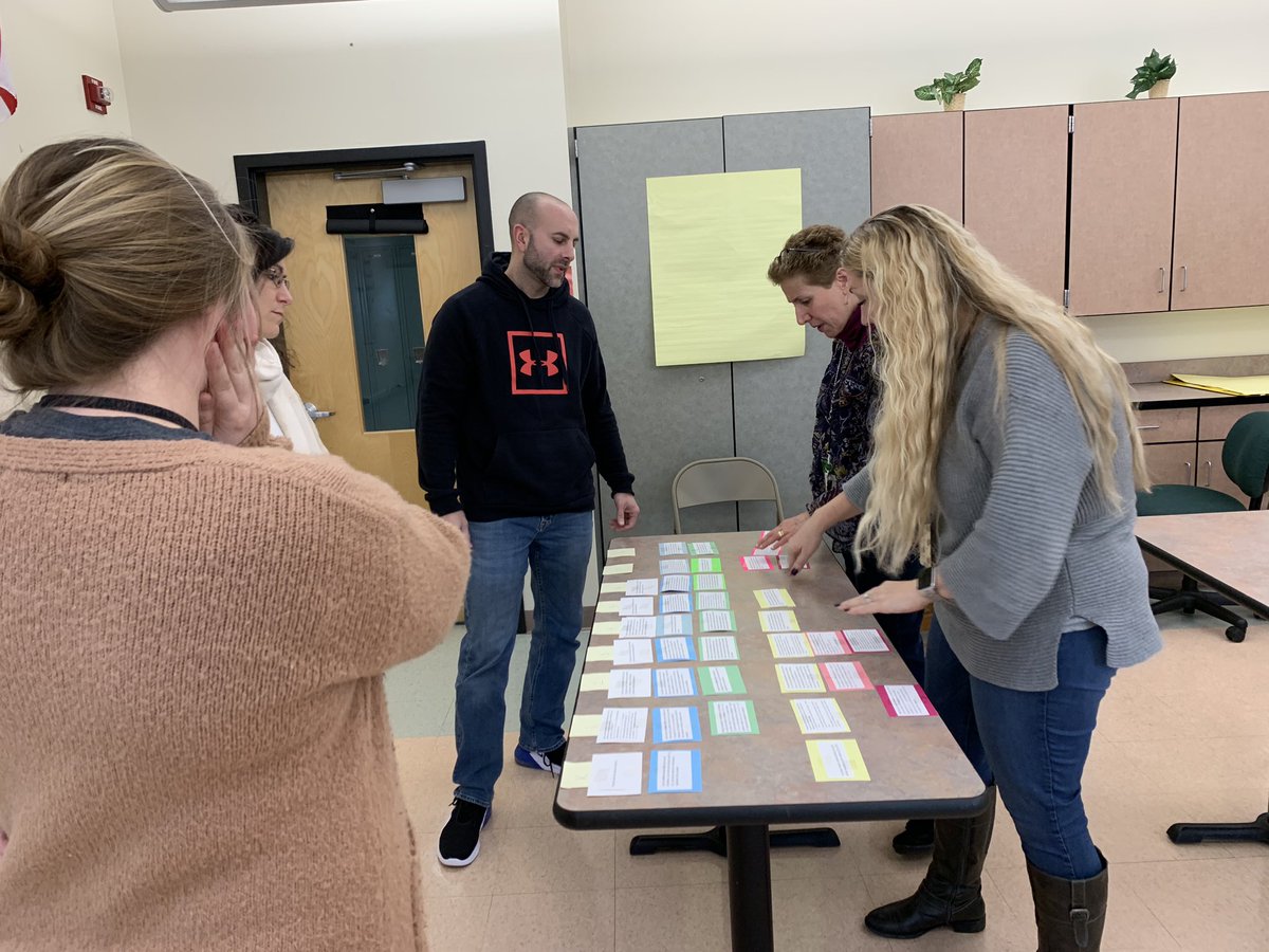 Teachers look at the math progressions by theme and by grade level. #HTPSTalentteams #HowellLeads