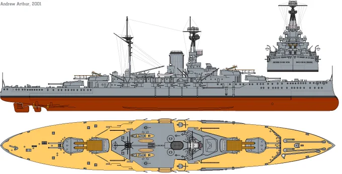 リヴェは戦艦級としてはかなり小さいんですよ、これは本物のR級からしてそうで、長さは短く、横と縦に太いずんぐり体型なので、あと50mぐらい長かったら威圧感ありすぎて、皆これはヤバない?みたいに冷静になったかもしれない 