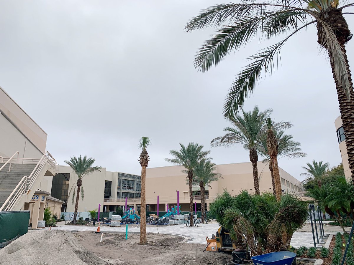 FirstOrlando's tweet photo. Sneak peek of some courtyard progress on this cold Friday! It won’t be long until we see this courtyard filled with children and families and people from all walks of life - some who will hear about Jesus for the very first time here! #ForOrlando #FirstOrlando https://t.co/s0DXYywyHd
