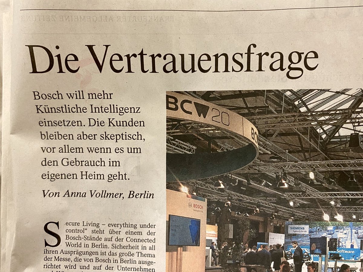 OlgaWillner's tweet photo. „Die Vertrauenfrage“ - schöner Artikel zur #BCW20 in der @FAZ_net heute.

Besonders freut es mich, dass der Appell von @guido_burger und mir nach deutlich mehr #HandsOn-#IoT-Workshops als Komponente unseres Bildungssystems aufgegriffen wurde.

#DigitaleSouveränität #BCX20 https://t.co/vk9S2KbVaQ