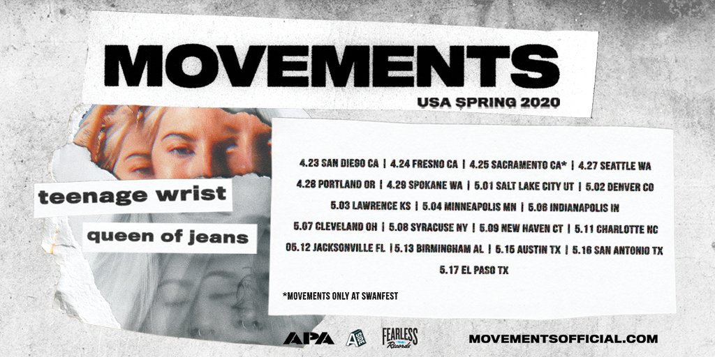 movementsCA's tweet photo. GA tickets for our Spring headliner are available today at noon local time. These rooms are small and tickets will go fast. 
https://t.co/avXXbEEmFj https://t.co/3X90tfSIlX