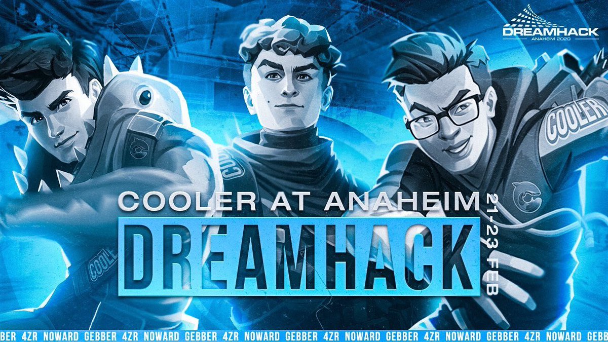 Cooler x DreamHack Anaheim 🇺🇸

<a href="/NowardBE/">H(N)oward</a> @GebberFN <a href="/oh4zr/">4zr</a> will be in action today and throughout the weekend to qualify into the $250,000 Grand Final this Sunday. 

Will it be another LAN win for us?
#CoolerOnTop 🦈