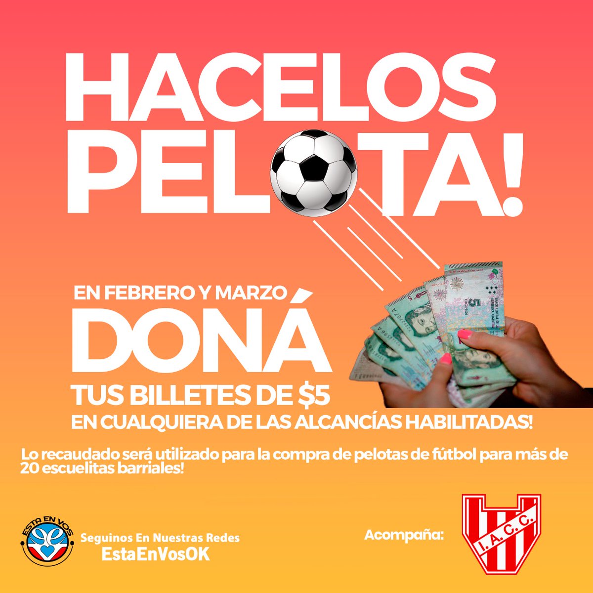 Gonzafronteraok's tweet photo. Mañana vamos a estar en Alta Córdoba en la previa del partido de @InstitutoACC , con las alcancias de #HacelosPelota

Nos ayudas a difundir con un RT?? https://t.co/VHq1FLcD5b