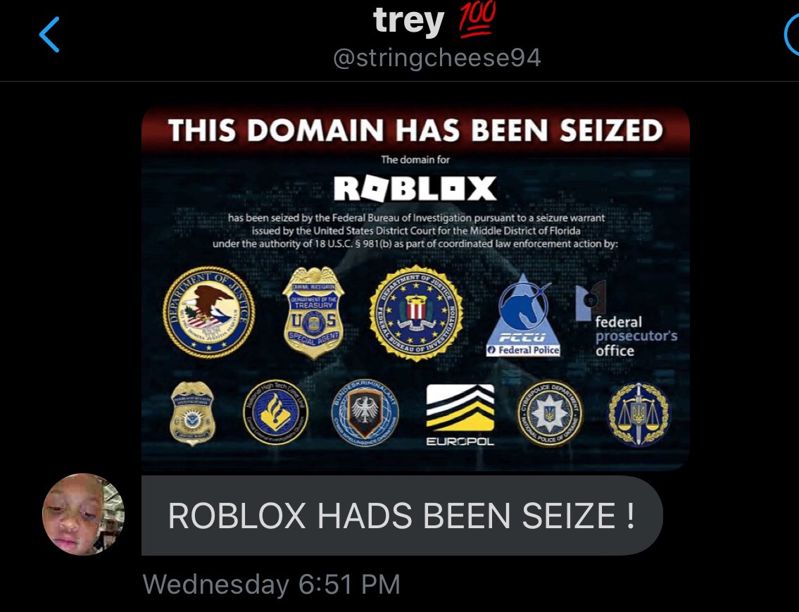 News Roblox On Twitter Breaking The Roblox Website Has Been Siezed By The Fbi - fbi logo roblox