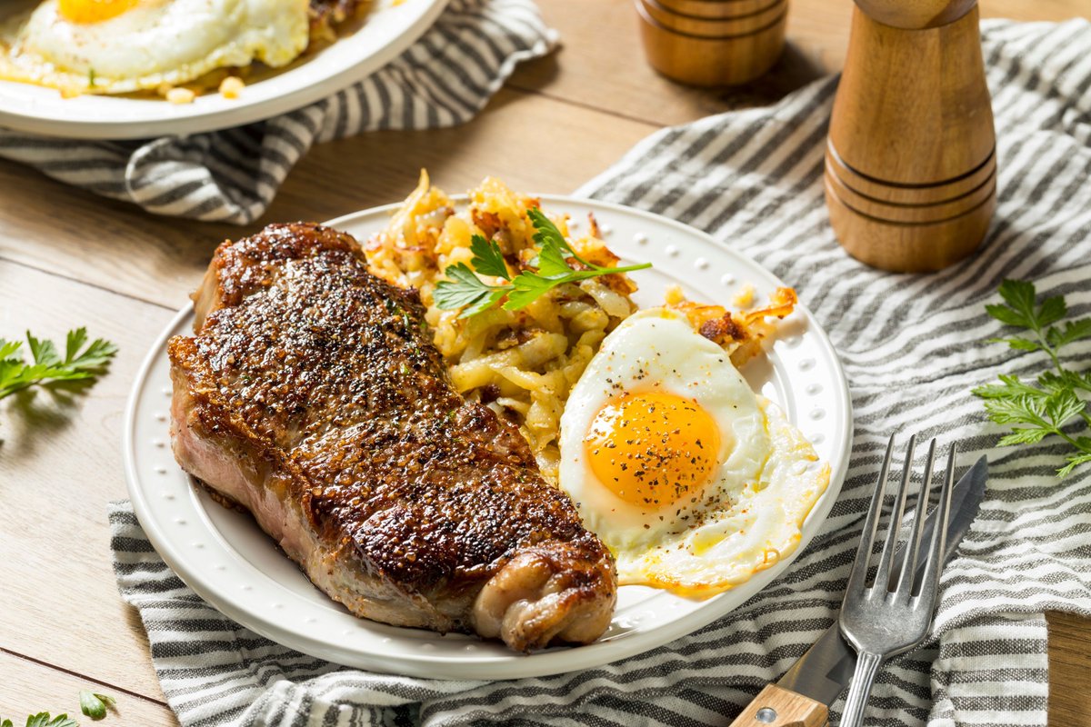 CanopyBethesda's tweet photo. It’s only #FriYAY, which means you have a whole weekend of brunching to plan! Get ready for dishes like our Steak and Eggs, with a 6 oz NY Strip, 2 eggs any style, hole fries and chimichurri. https://t.co/nsFIQsYAyi