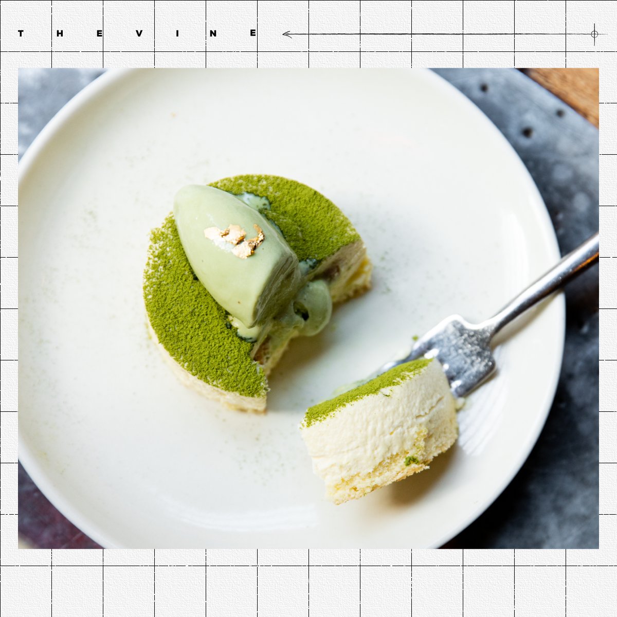 Our guilty pleasure is a gilded dessert // Matcha White Chocolate Mousse + matcha ice-cream