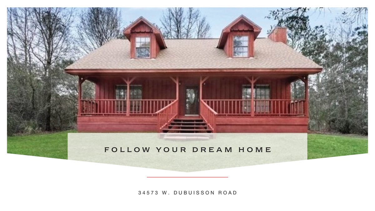 #FollowYourDreamHome to this cute raised #Acadian home with two bedrooms downstairs and one bedroom/master upstarts. The home features a large front and back porch and soaring ceilings in the greatroom along with a #StoneFireplace.

Listed By: Tanya Witchen☎️ 985-264-6025