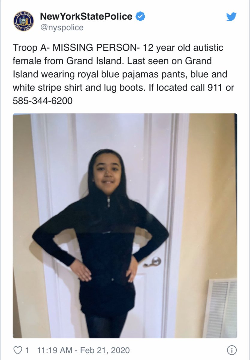 If you are driving around the high school and middle school campus, on or near Ransom Road, please keep an eye out for this missing child. See photo. <a href="/GrandIslandCSD/">Grand Island CSD</a>