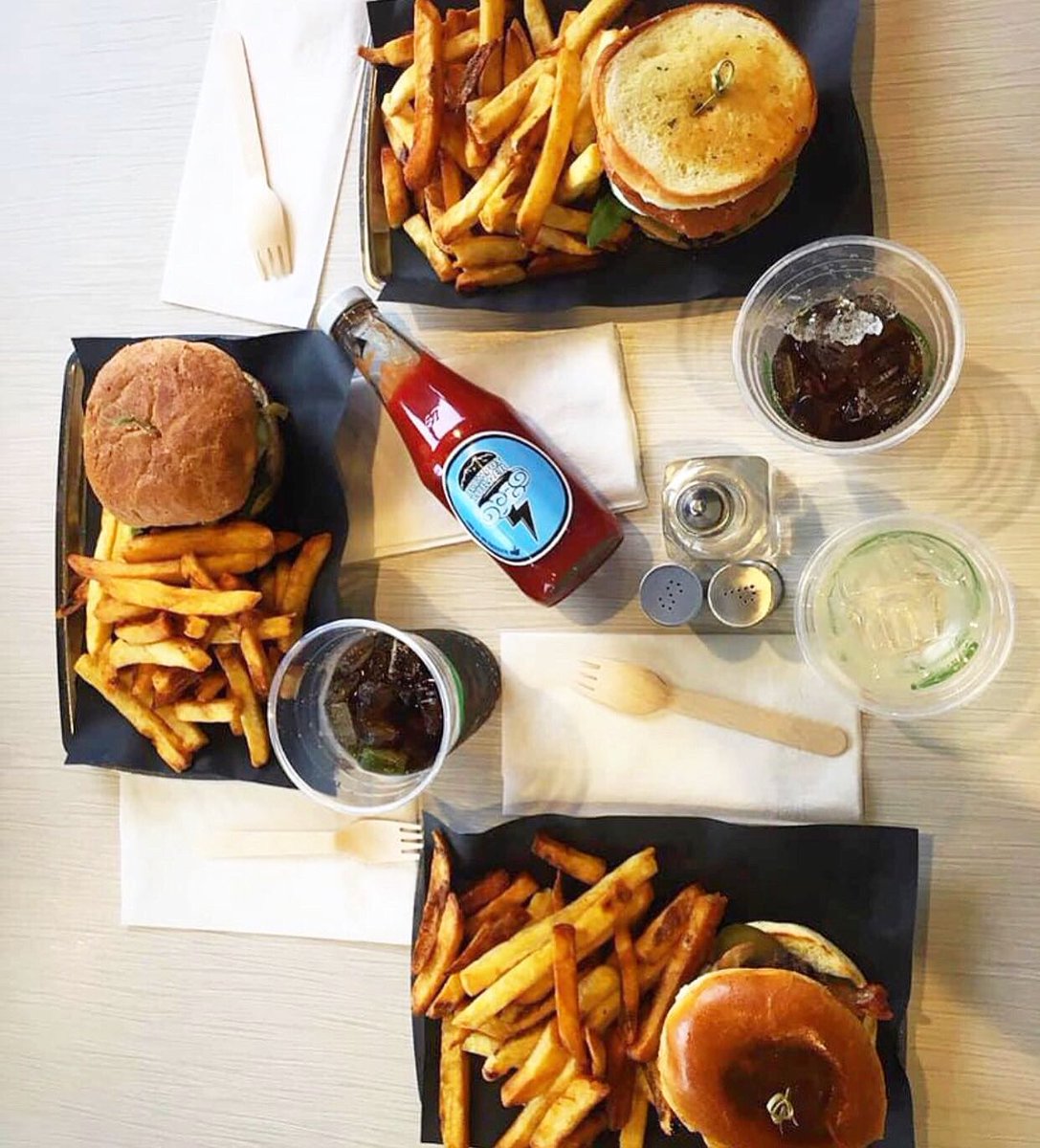 Classic duo! Happy FRI-YAY! <a href="/OlympusBurger/">Olympus Burger</a> #burgerandfries #burgerfriday #kloversales #fork #cutlery #woodfork #skewers #ecofriendly