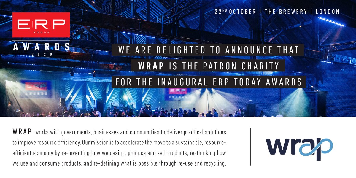 We are delighted that <a href="/WRAP_UK/">WRAP NGO</a> will be the Patron Charity for the ERP Today Awards on 22nd October. 

WRAP works with governments, businesses and communities to deliver practical solutions to improve resource efficiency.

#erptodayawards #thepowerofpurpose