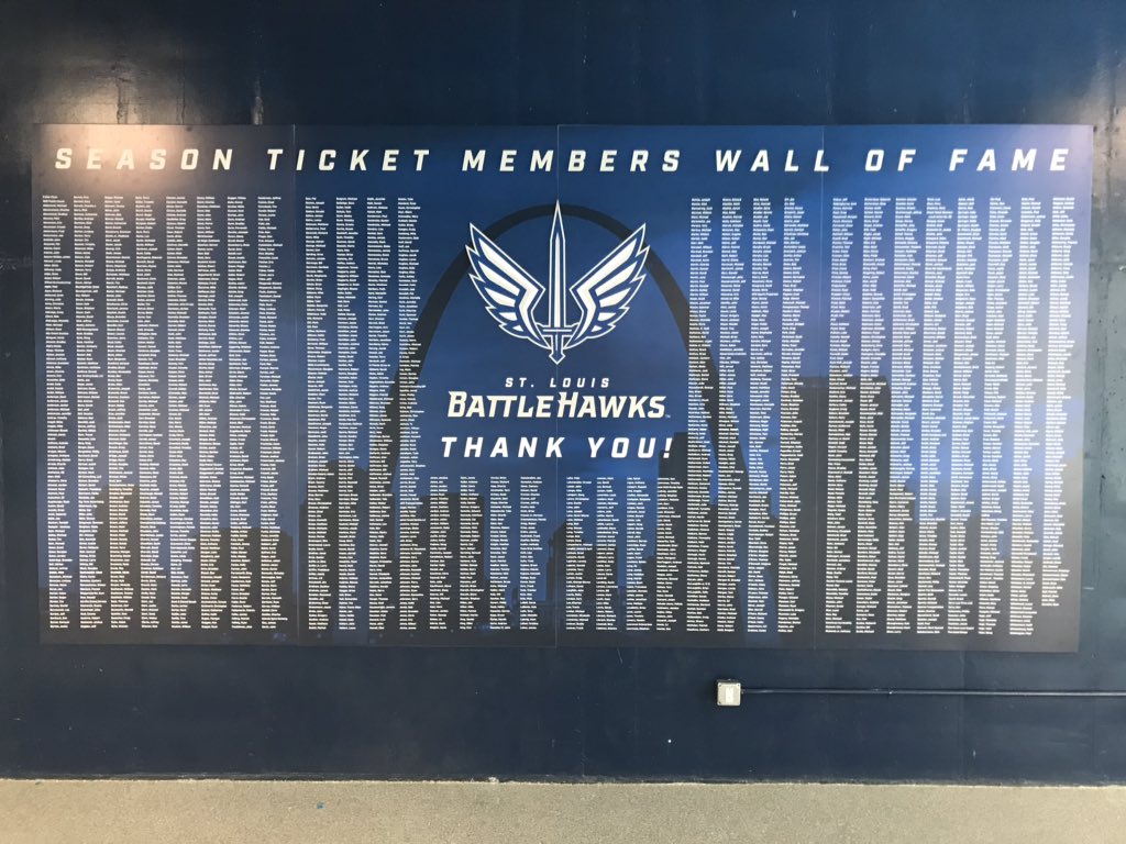 khunzeker's tweet photo. For the best fans in football, the @XFLBattleHawks have a love note for you to enjoy (outside Section 114-115)

#ForTheLoveOfFootball x #ForTheLoveOfSTL https://t.co/pmbvk14N0w