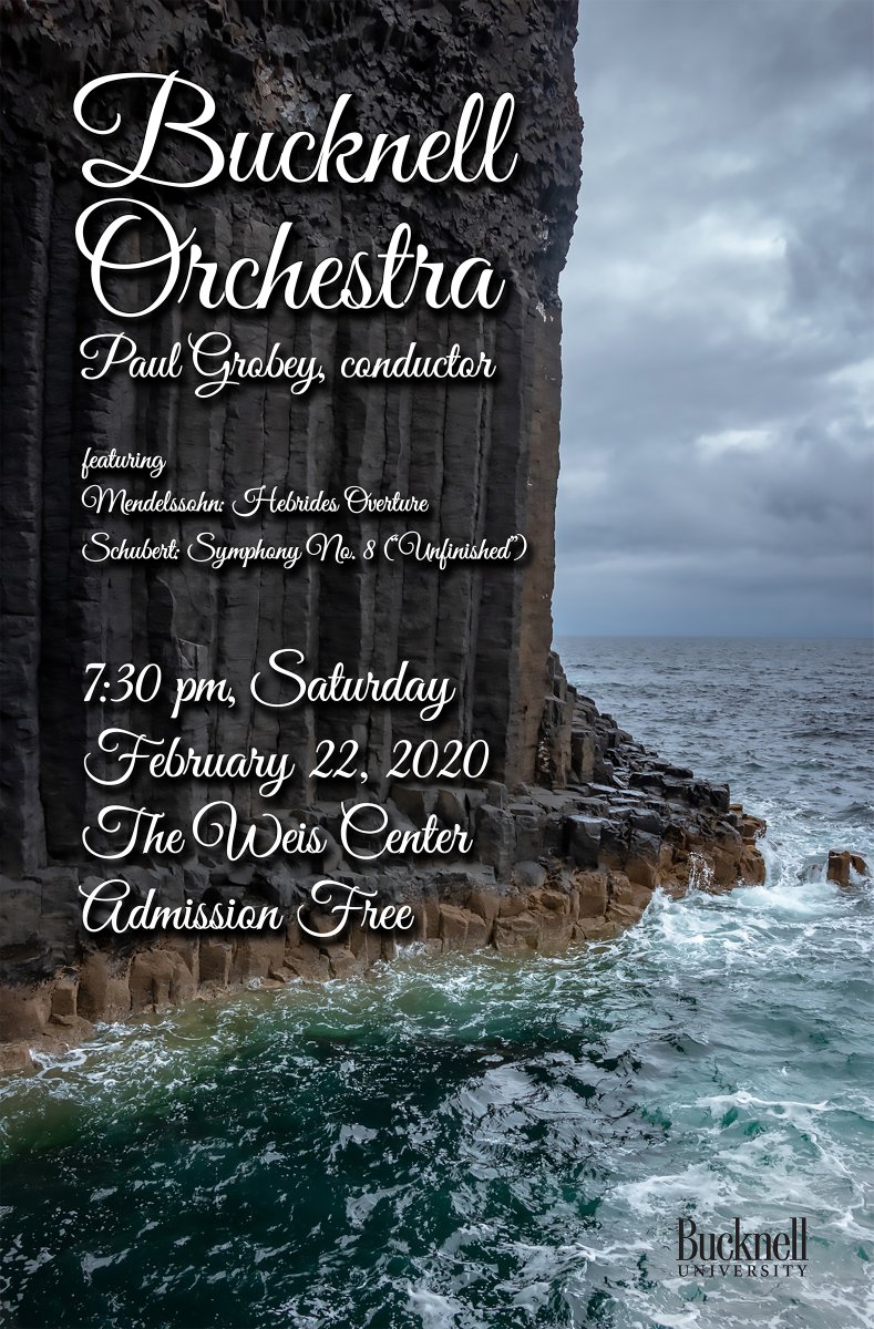 BucknellMusic's tweet photo. The Orchestra will be performing on Saturday, 2/21, at the Weis Center at 7:30pm. Don't miss it! https://t.co/1u3EzzhPqb