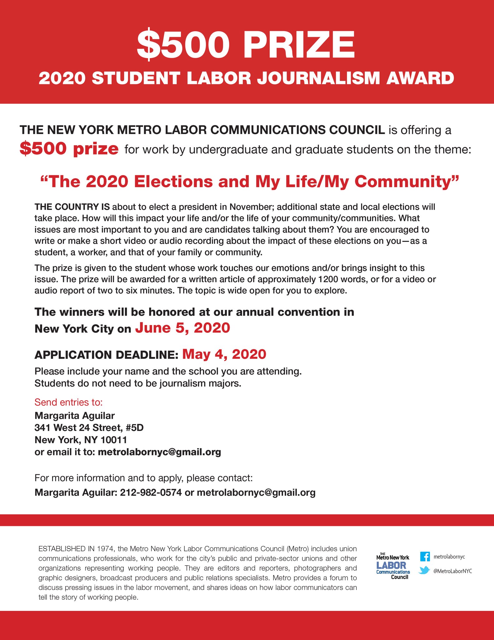 PSC_CUNY on Twitter "The MetroLaborNYC is offering a 500 prize for