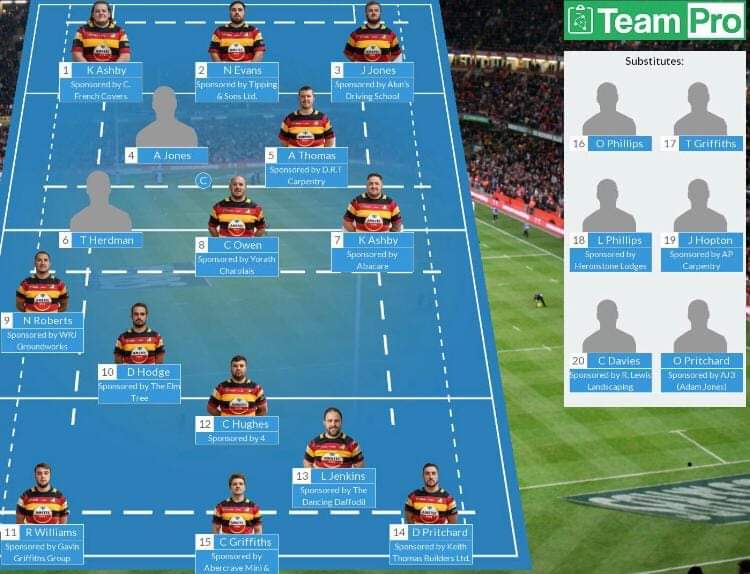 Don't forget that tonight the first are hosting <a href="/BryncochRFC/">Bryncoch RFC</a> at Plas Y Ddol. Hope to see you there to support the boys! 
Team for this evening is below: Kick off 7:15pm. 🏉
