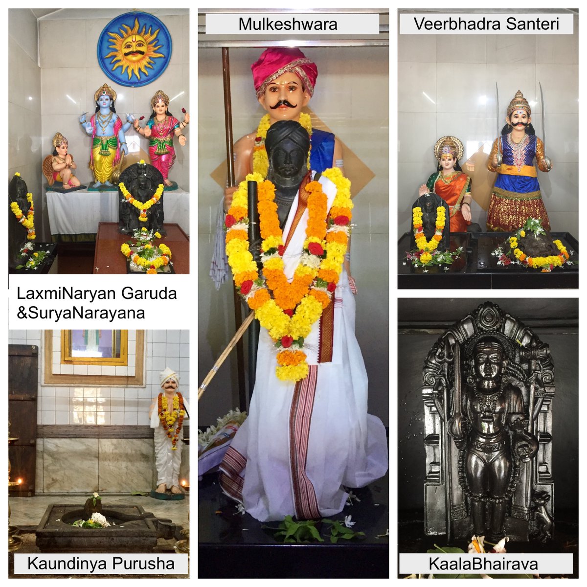 12)The Mandir complex also houses the other Devis and Devatas: Ganapati Bhagwati LaxmiNarayan SuryaNarayan Garud Veerbhadra Santeri Mulkeshwar Kaundinya Purusha Gram Purusha KaalaBhairava Vitthal Rakhumai Nandikeshwar