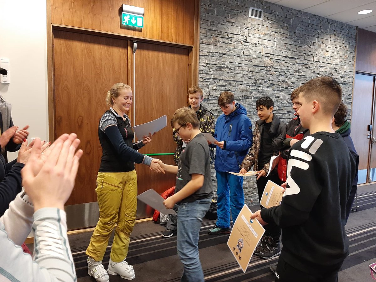 BoxHillTrips's tweet photo. A really nice presentation ceremony at the end of ski school today! A lovely group image and then Ben, Dylan and Billy who were all top of their groups respectively @boxhillschool #BoxHillSki #BoxHillAdventure #Norway2020 https://t.co/B8XYFDIsZl