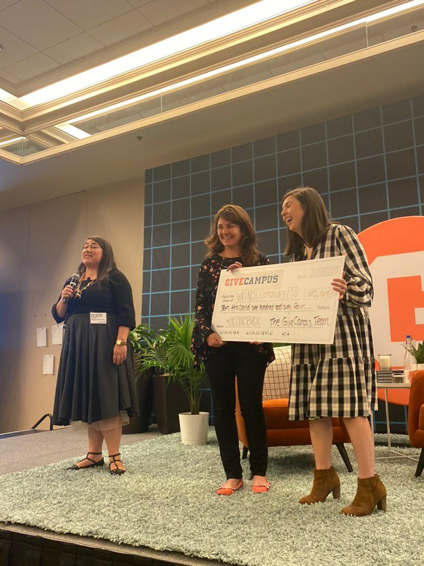 VanNessPTO's tweet photo. We are so thankful for the generous support of our community and @givecampus during #GCGivesBack. Thanks to you, we were able to surpass our goal of 154 donors and raise over $10,000 for students! You #otter be proud of yourselves 🧡 https://t.co/ex7zDariWO