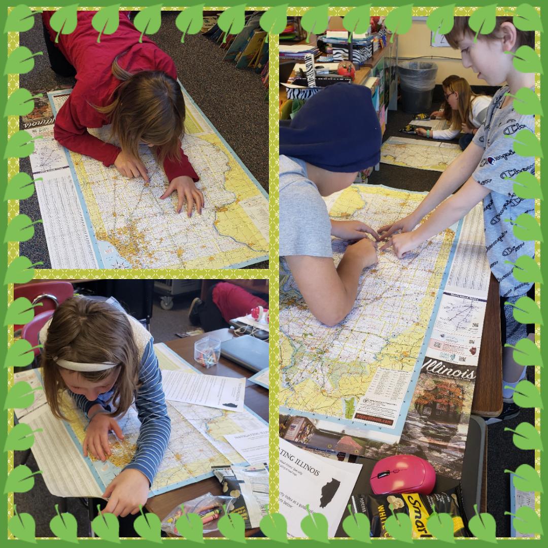 PeaceLoveTeach7's tweet photo. Our students got to bust out the rural maps to navigate Illinois, and discover more about crops found around Taylorville during Agriculture in the Classroom! @TvillePride @AITCtweets @ILextension https://t.co/Y3oQtHAhVZ