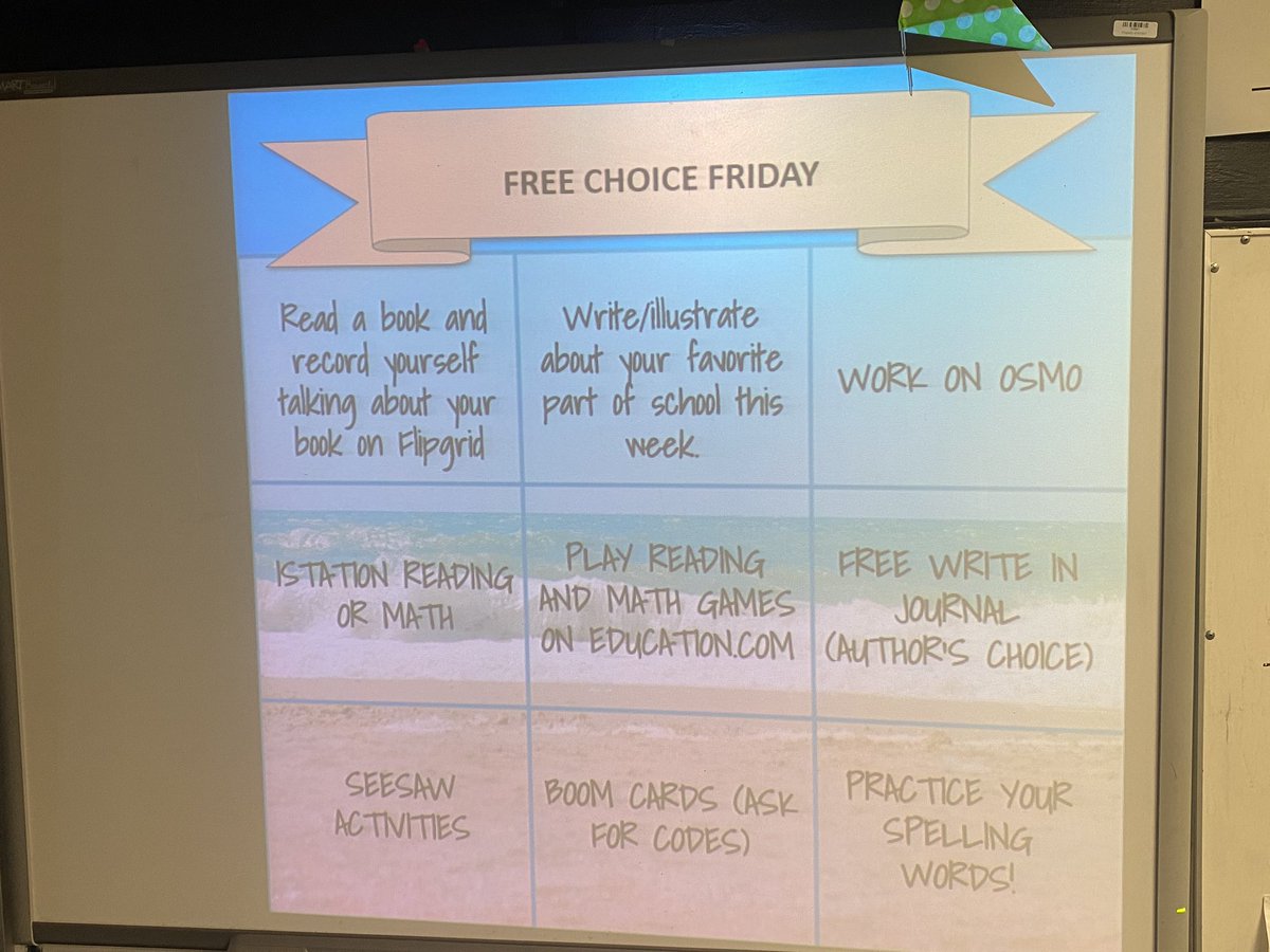 LisaBaughman12's tweet photo. Free Choice Friday was an absolute hit and allowed some time for one on one assessments. #digitalchoiceboards #TTAF1920 https://t.co/NXpio1tcU1