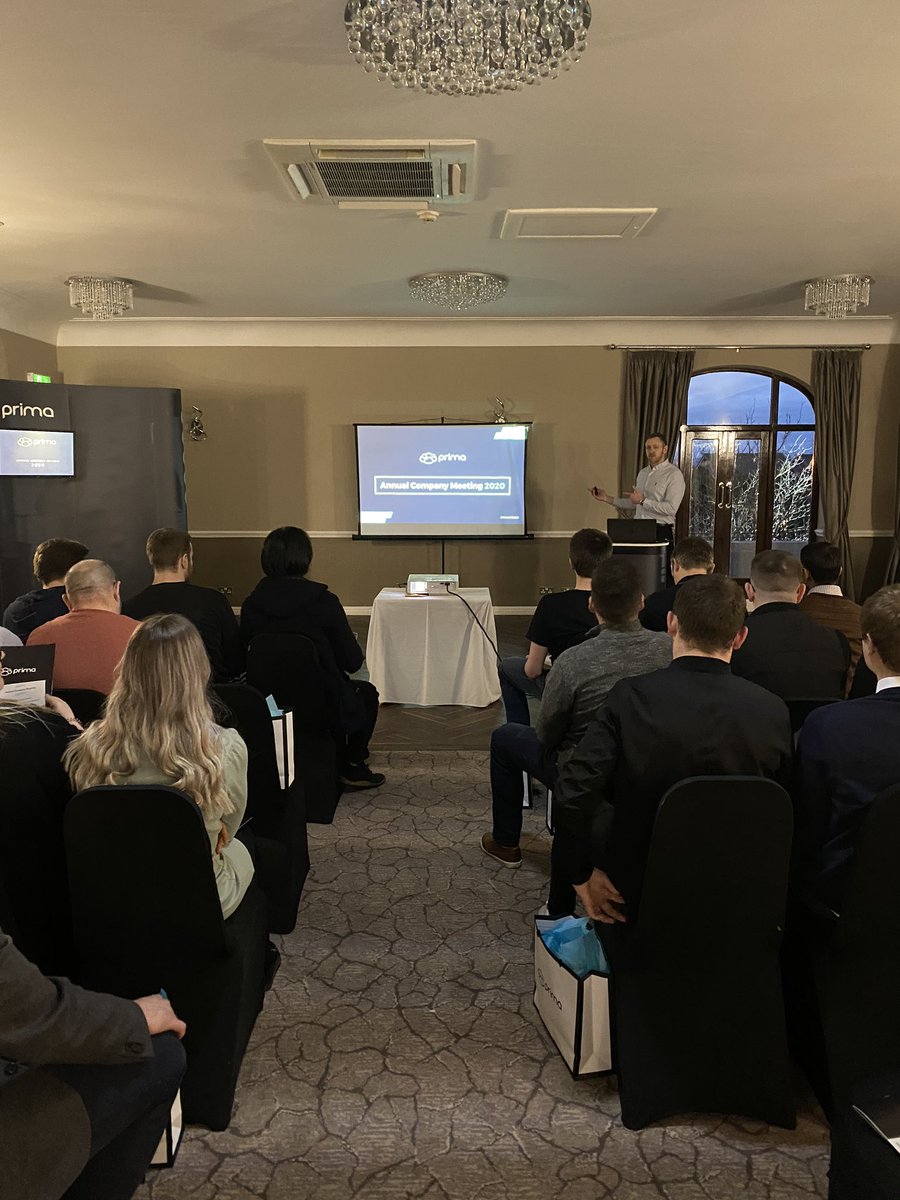 PrimaSoftware's tweet photo. Our Marketing Director, @robbiejharper, kicking off Our Annual Company Meeting 2020!
#PrimaACM2020 https://t.co/xAFjyUMVpQ