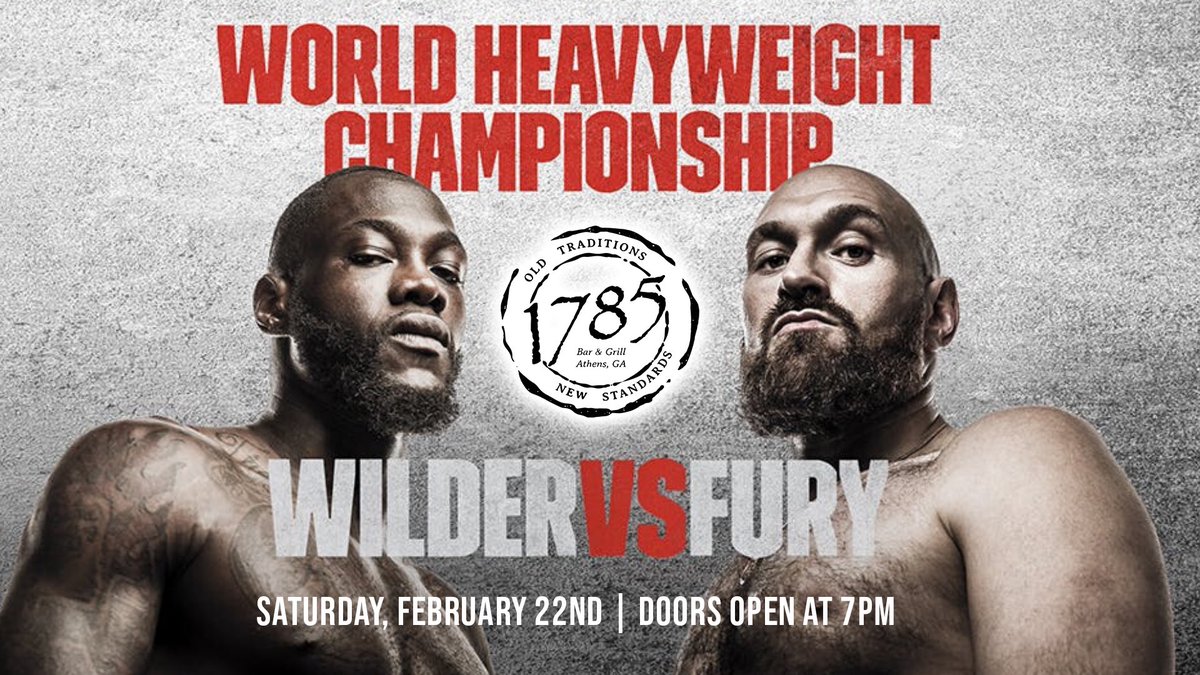 1785Athens's tweet photo. This Saturday night! Wilder vs Fury 2 🥊 https://t.co/0EaEBkNFAW