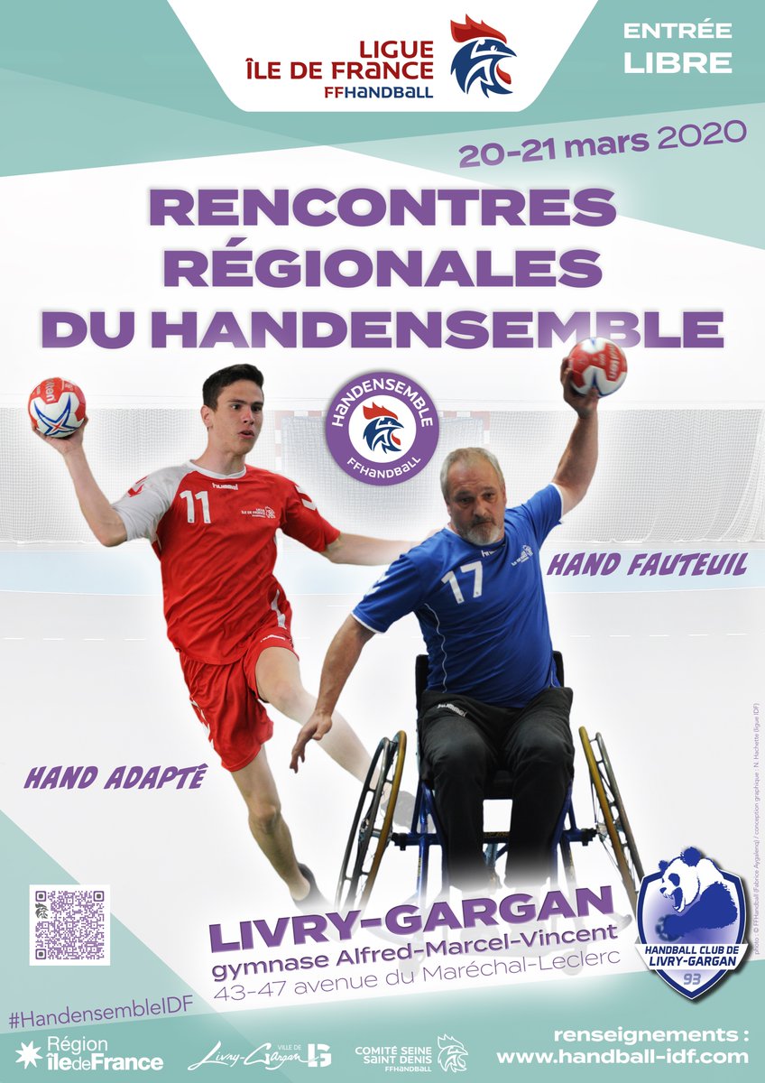 Dans un mois, la ligue organisera en partenariat avec le HBC Livry-Gargan ses premières rencontres régionales du #handensemble.
Nous vous donnons donc rendez-vous pour ce moment d'échanges et de partage autour des pratiques du #handadapté et du #handfauteuil.
#handensembleIDF