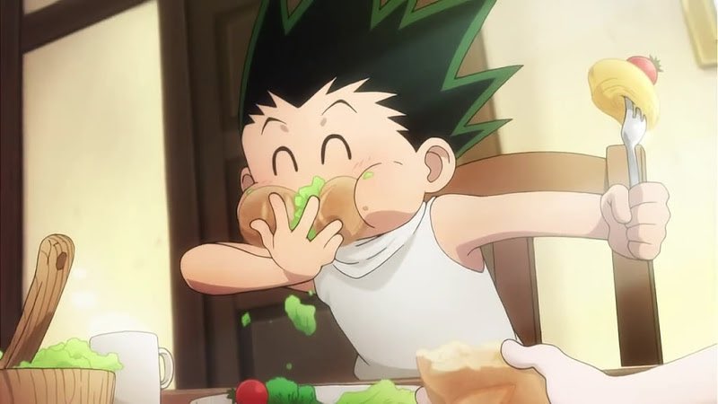 gon but he doesnt know how to act around food 