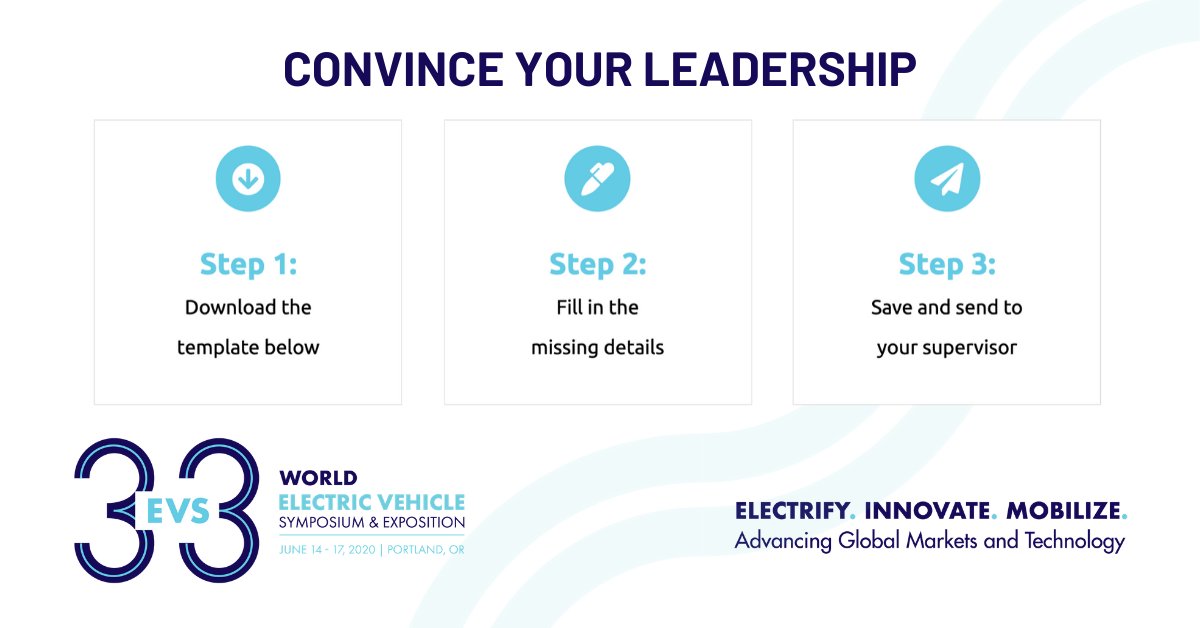 It's as easy as 1, 2, 3!✅

Save and send our pre-made sample letter to help you explain the value of your attendance at #EVS33PORTLAND: 
bit.ly/2vyTfyt

#EVcharging #EnergyStorage #ElectricVehicles #EV #CleanEnergy
