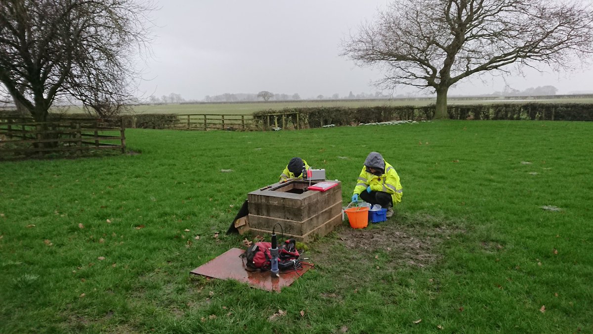 EdinGeoenergy's tweet photo. At the start of the week group members @BeccaMChambers and @stugilfillan joined the @BGSGroundwater sampling team for collection of water samples from groundwater wells in Yorkshire  - both have just about defrosted! https://t.co/dIft9fbWCb