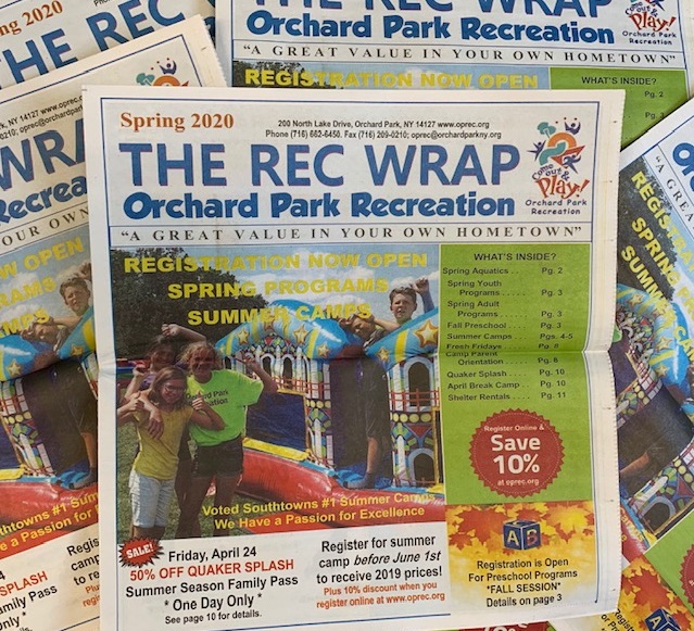 The Spring Edition of the Rec Wrap will be delivered throughout Orchard Park in the coming week. If you can't wait for the mail, click on the link below for the digital edition! drive.google.com/file/d/1fDZPXc…