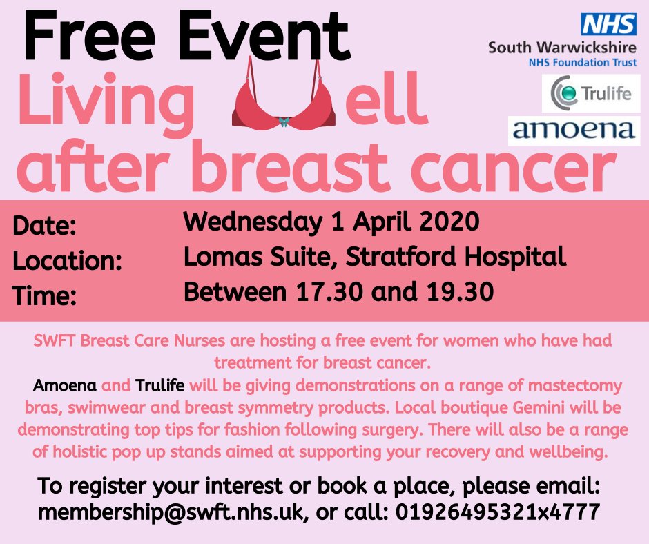Life after breast cancer can be challenging, but you're not alone! We are running a "Living well after breast cancer" workshop to help support you! Do not miss out on events such as these by becoming a member by visiting: bit.ly/2Jf5PFE 😀