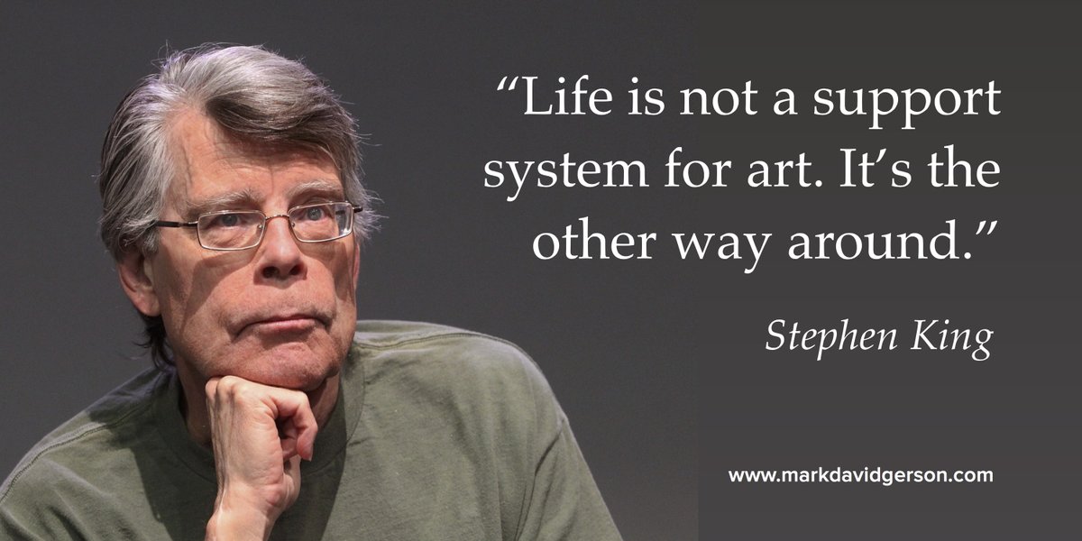 AnneBrookeBooks's tweet photo. "Life is not a support system for art. It's the other way around." #StephenKing #creativity https://t.co/zbRJXHAmGs