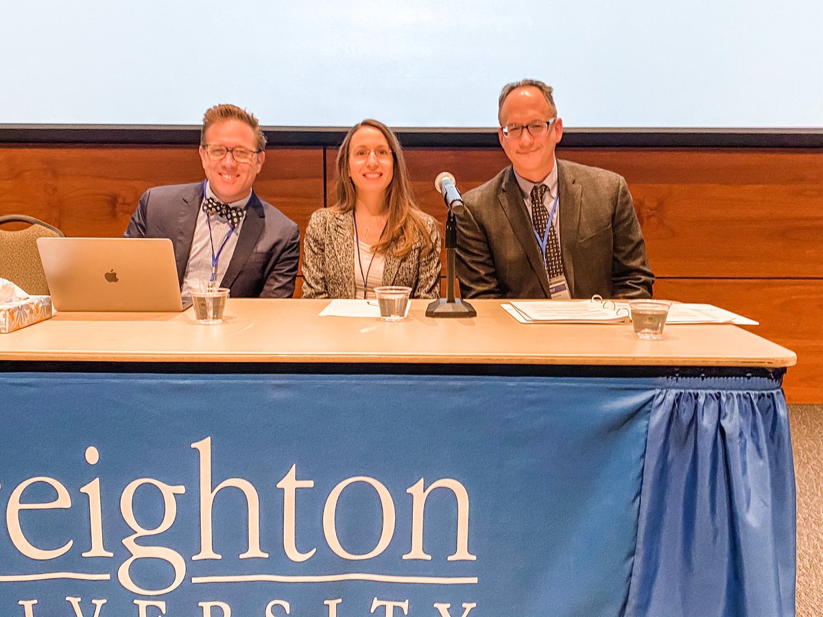 First panel of the day, Foundational Issues went great. Thanks for your insight <a href="/MarcLaneRoark/">Marc Roark</a>, Professor Tom Simmons, and Dr. Julie Blaskewicz Boron. #CreightonLawReviewSymposium
