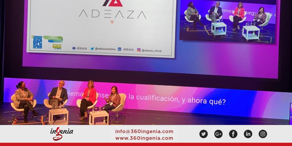 360Ingenia's tweet photo. 🎙Ponencia de @adeazaazafatas 👩🏻‍💼👨🏻‍💼 “Hemos conseguido la cualificación, ¿y ahora qué?.

Estamos en 📍#Santiago del 20-22 de Febrero con #32CongresoOPC @opcspain 🇪🇸 

Accede a nuestra #web 📲 https://t.co/750TQbf7G4 https://t.co/3fgot2Qiu7