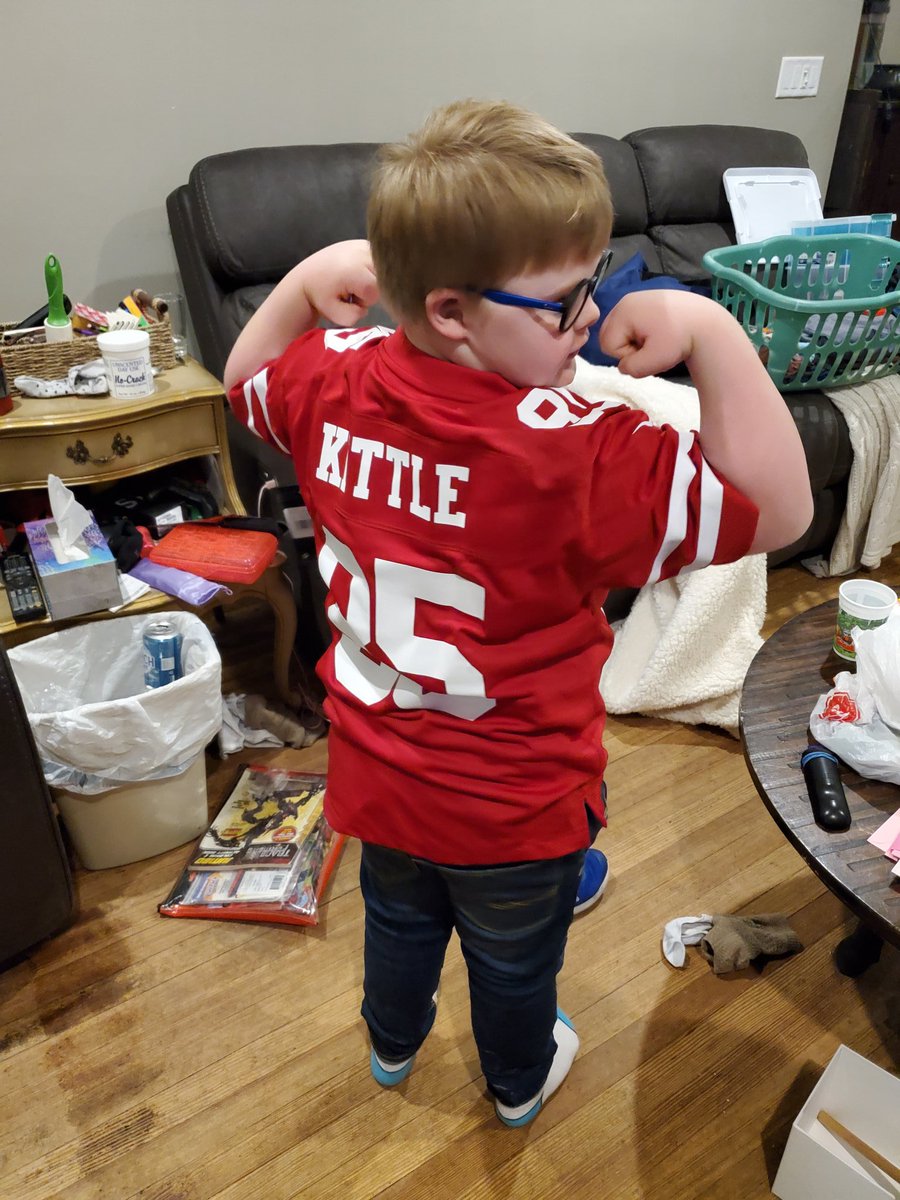 Revelix's tweet photo. Hey @gkittle46, we are some #Husker fans from NE letting everyone know who our favorite #Hawkeyes is! My son Hank always shouts "hit Kittle over the middle" during the games! I told him you might actually give him a shout out! Go NINERS! ALWAYS #faithful! https://t.co/ckeUK0JfBV