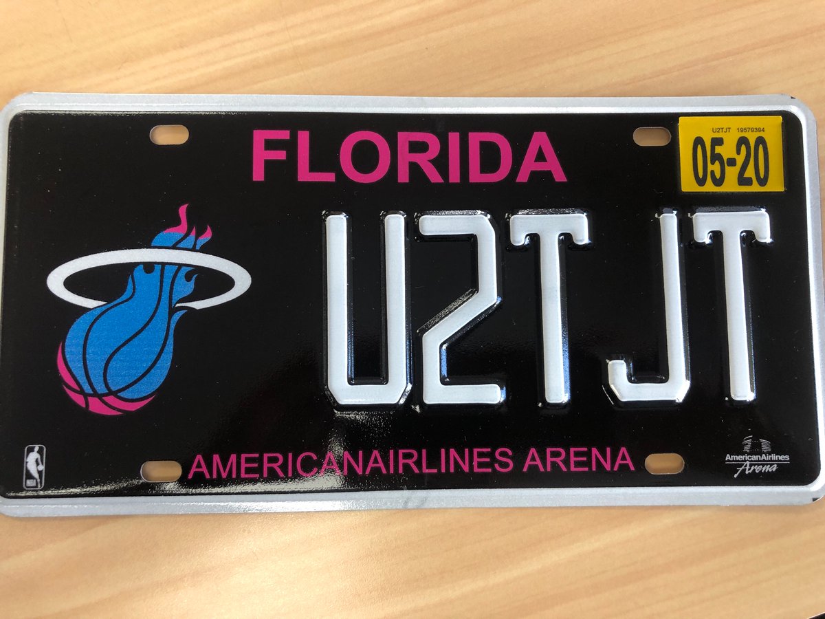 Vintage Florida License Plate Miami Heat American Airlines Arena