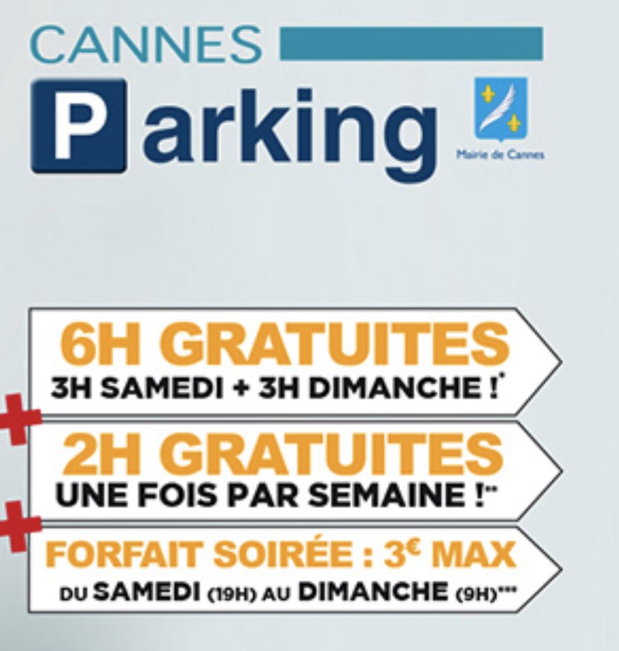 villecannes's tweet photo. [BON PLAN STATIONNEMENT] 

Vivez le @fijcannes en toute sérénité en profitant de vos 6h gratuites de stationnement #CannesParking ce weekend : 3h le samedi et idem le dimanche.

🅿 #Palais, #Suquet #Forville, #Laubeuf, #Ferrage #Meynadier, #Vauban, #République, #Lamy et #Roseraie https://t.co/NOqM1APiEA
