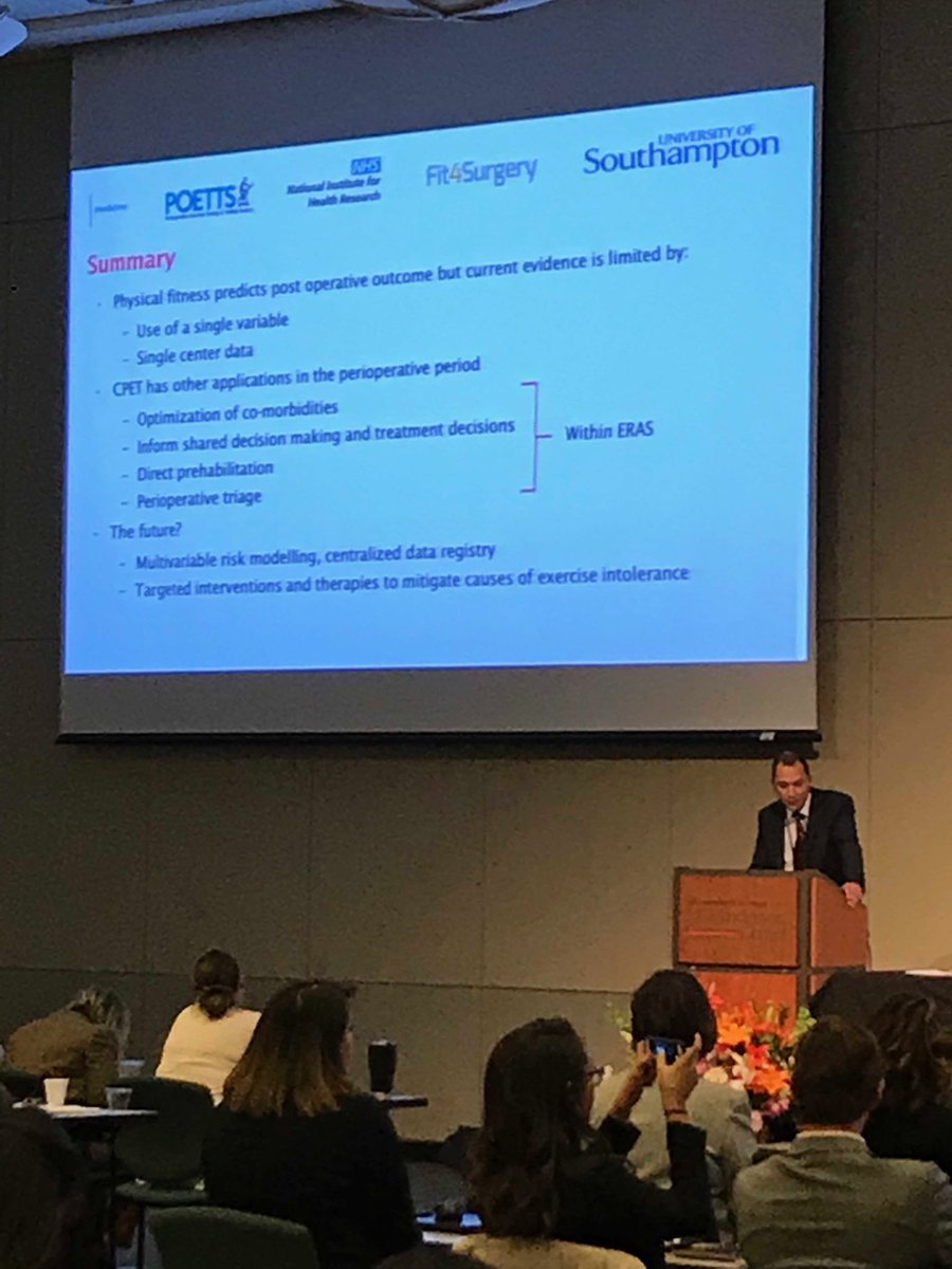 DrNgoHuang's tweet photo. Great review of the evidence promoting the use of CPET to risk stratify patients and identify the need for prehab.
โฆ@drmalcolmwestโฉ at #enhancedrecovery2020 https://t.co/uzKidKklMn