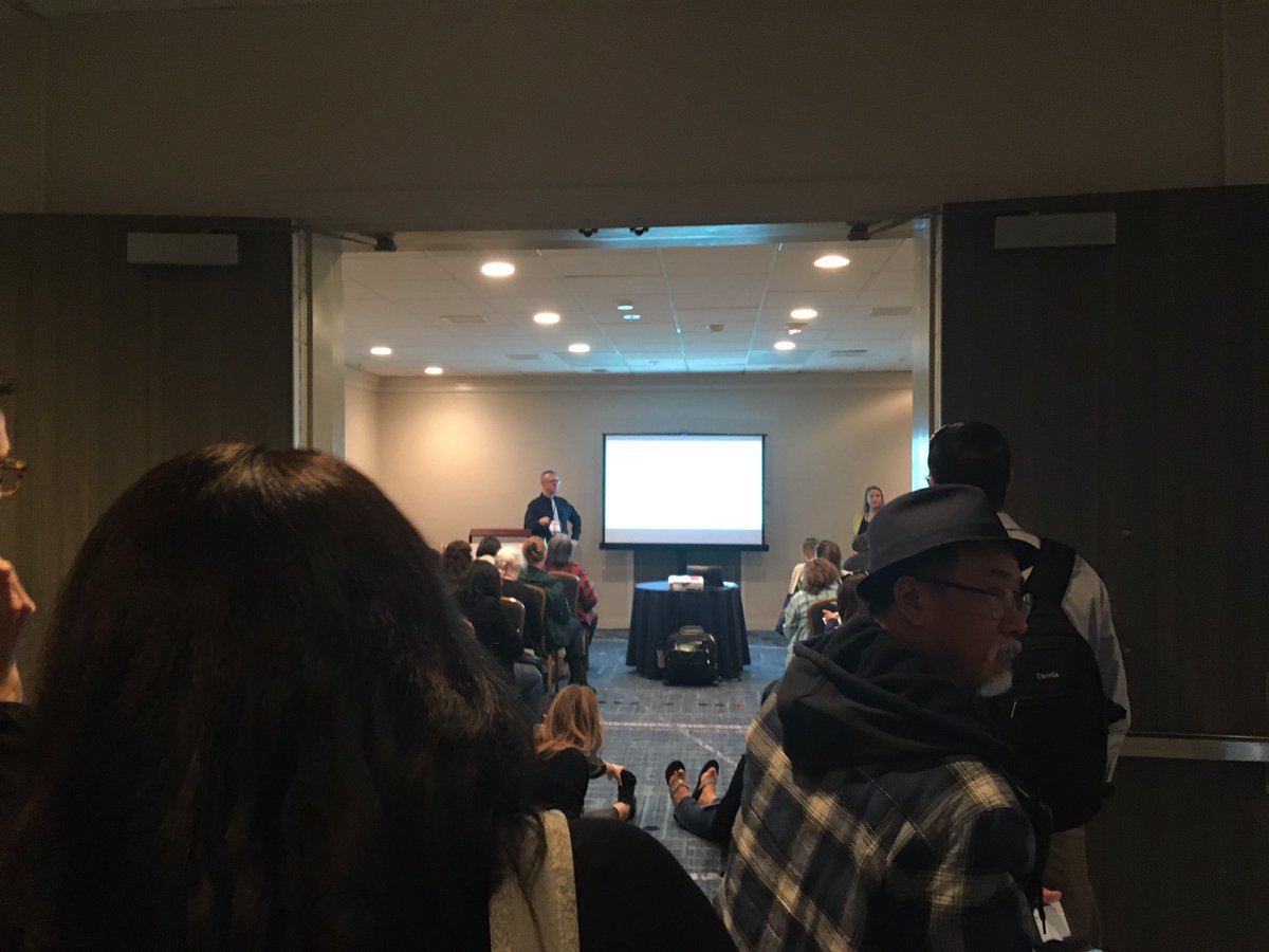 CATE_California's tweet photo. People are willing to stand out the door for this #cate2020 session on #grading https://t.co/itOWiLYuoi