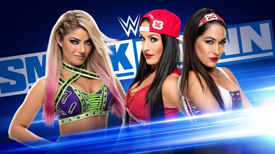 WWESDAfrica's tweet image. TOMORROW:
🔹 @Goldberg returns
🔹 The @BellaTwins to appear on #AMomentOfBliss
🔹 Huge #8ManTag Match to take place
🔹 @CarmellaWWE vs. @NaomiWWE in a #1Contenders Match

Catch #SmackDown at 03:00 CAT, LIVE on @SuperSportTV 4 &amp;amp; 9! #SSWWE