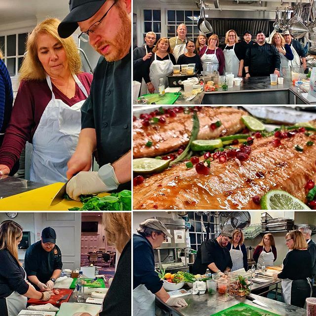 WitherspoonGril's tweet photo. Chef Alex and Sous Chef Ryan had a great time teaching the adult cooking class how to make Cioppino, Sole en Papillote and Pomegranate Salmon! Great job to all of our awesome students! https://t.co/NUJO7EUbaB https://t.co/5tGcIygQ9j