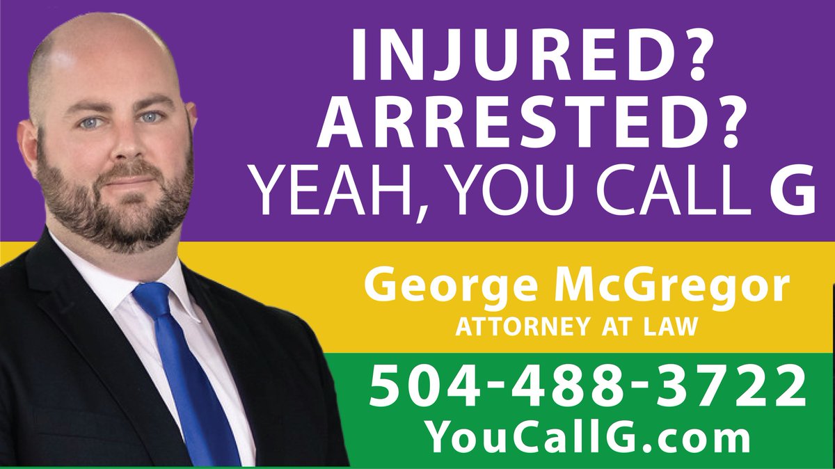 YouCallG's tweet photo. Itβs #CarnivalTime again. Stay safe but if you end up in OPP or get an injury #YeahYouCallG
#MardiGras #Popeyes #Dixie #KingCake #SidewalkSide #NeutralGroundSide #NOLA #FollowYourNOLA #StCharles #Hermes #Detat #Endymion #Thoth #Bacchus #Zulu #Rex #CriminalLawyer #InjuryLawyer https://t.co/sYshku15hZ