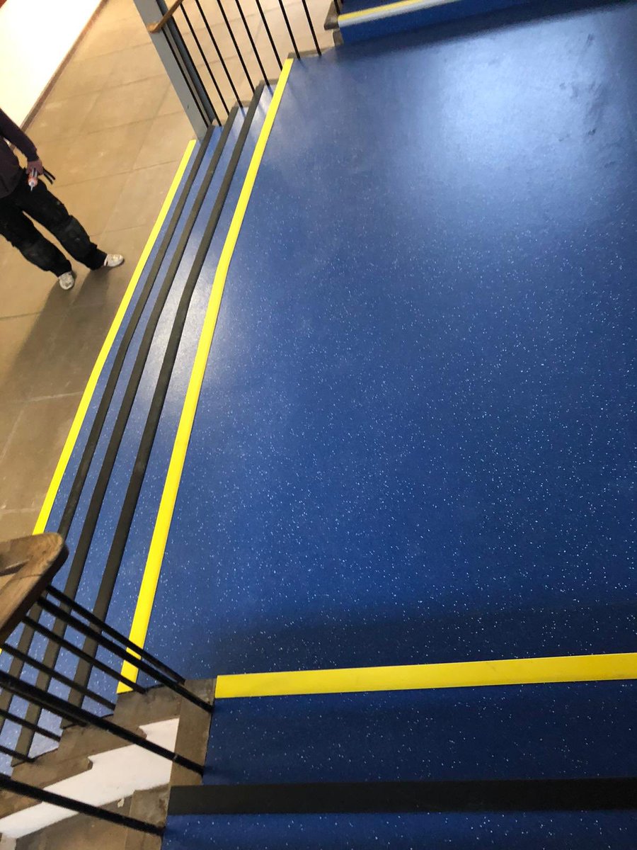 Total_Flooring's tweet photo. Stair nosings supplied by @QuantumFlooring and @Polyflorltd Vogue Ultra col: Seawater to a staircase at a local school, just one of the jobs we completed this week @RyanCarpetFloo1 thanks for getting these at last minute for us 👍 https://t.co/DegaNbl9Yf