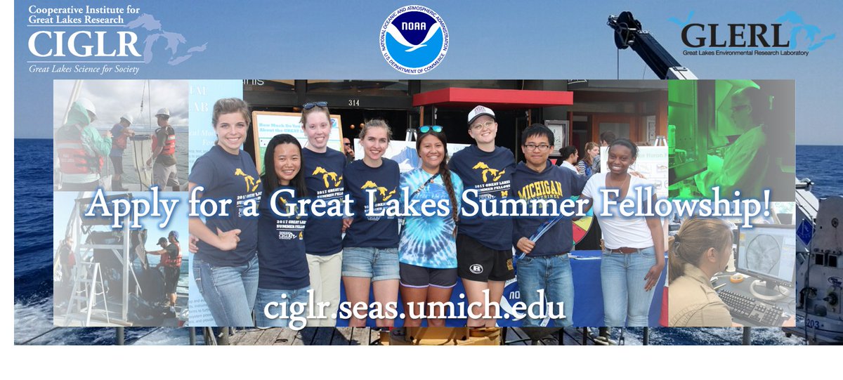 ONLY 2.5 MORE DAYS to apply for <a href="/CIGLR_UM/">CIGLR</a>'s 2020 #GreatLakes Summer Fellowships!! There are 9 full-time, 12-week positions, located <a href="/NOAA_GLERL/">NOAA Great Lakes Environmental Research Laboratory</a>, paying $10,000. 

More here for eligibility &amp; how to apply: ciglr.seas.umich.edu/2020-great-lak…

#GreatLakesJobs #ScienceJobs #STEM