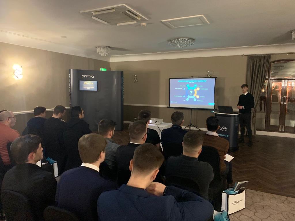 PrimaSoftware's tweet photo. Our Digital Design Executive, @TomMcdonnell02 kicking off the Marketing Department’s presentation! https://t.co/RwacCrh9d3