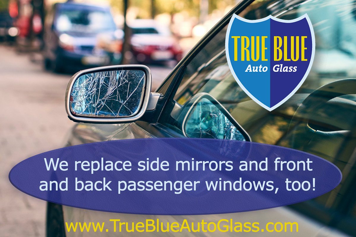 Side mirrors, driver and passenger front and back windows can also experience damage, and we have the skills and knowledge to get you back on the road. #trueblue #trueblueautoglass #autoglass #sidemirrors #windows #windshield

610-935-5588 | buff.ly/2Rf1VnN